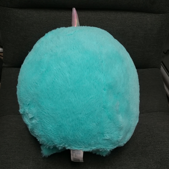 Narwhal holding a Donut 16" Plush Soft Green Pink - Picture 2 of 14